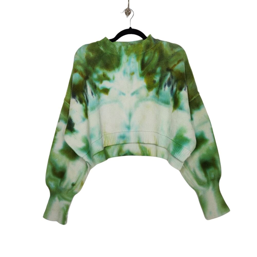 Green Tie-Dye Women's Sweater